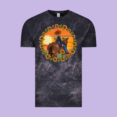 Cowgirl Sunflower Vintage Tee Designed By Maliassmallbusiness