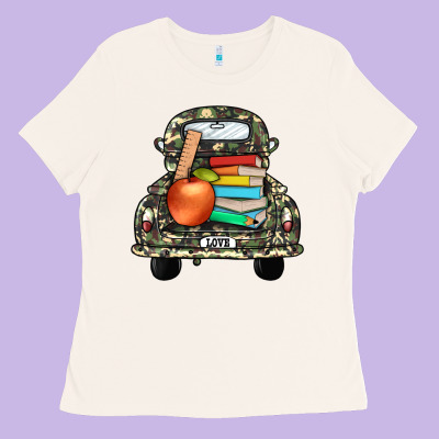 Farm Truck,back To School Ladies Tee Designed By Jahusdesignshop