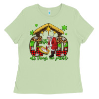 Matcha with god all things are possible santa baby jesus Ladies Tee - Jasminsmagicworld