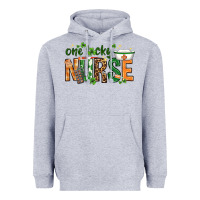 Heather Grey One lucky Nurse with elements St. Patricks Day Heavyweight Hoodie - HowdyJamesFarm