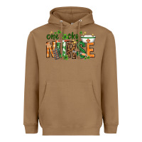 Toasted Coconut One lucky Nurse with elements St. Patricks Day Heavyweight Hoodie - HowdyJamesFarm