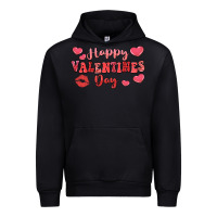 Black happy valentine's day Urban Hoodie - LillyAllenDesigns