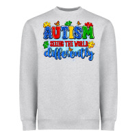Heather Grey autism seeing the world differently Heavyweight Sweatshirt - Artiststas