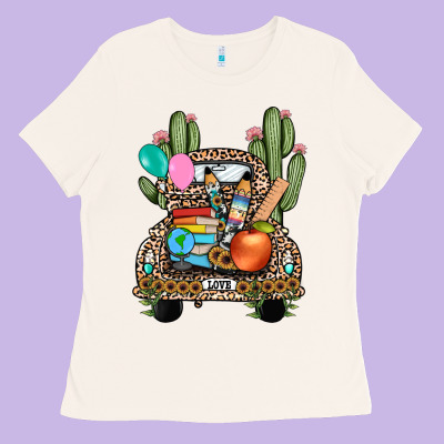 Farm Truck,back To School Ladies Tee Designed By Jahusdesignshop