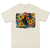 Bone western rooster coop animals sunflowers cowhide serape wooden Premium Tee - Artiststas
