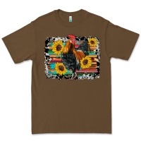 Cacao western rooster coop animals sunflowers cowhide serape wooden Premium Tee - Artiststas