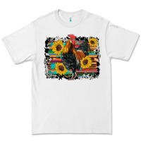 White western rooster coop animals sunflowers cowhide serape wooden Premium Tee - Artiststas