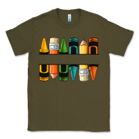 Army Green custom crayons with pencil Classic Tee - NancyCooperArtShop