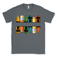Charcoal Heather custom crayons with pencil Classic Tee - NancyCooperArtShop