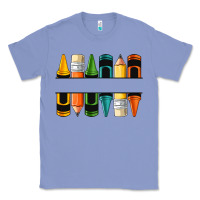 Colony Blue custom crayons with pencil Classic Tee - NancyCooperArtShop