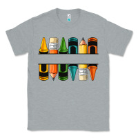 Heather Grey custom crayons with pencil Classic Tee - NancyCooperArtShop