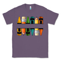 Lavender custom crayons with pencil Classic Tee - NancyCooperArtShop