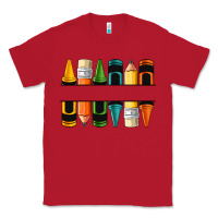 Red custom crayons with pencil Classic Tee - NancyCooperArtShop