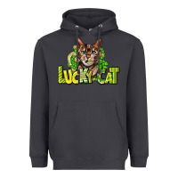 Smoke Lucky cat St. Patrick's Heavyweight Hoodie - HowdyJamesFarm