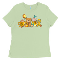Matcha childhood cancer ribbon and coffee cups Ladies Tee - AdoDesignShop