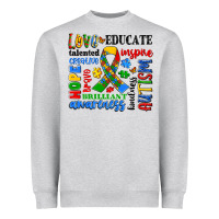 Heather Grey autism awareness typography Heavyweight Sweatshirt - Artiststas