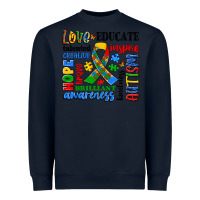 Navy autism awareness typography Heavyweight Sweatshirt - Artiststas