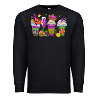 Black mardi gras coffee cups Premium Sweatshirt - OliviaCreatesArt