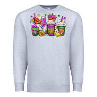Heather Grey mardi gras coffee cups Premium Sweatshirt - OliviaCreatesArt