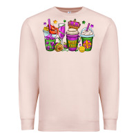 Pale Pink mardi gras coffee cups Premium Sweatshirt - OliviaCreatesArt
