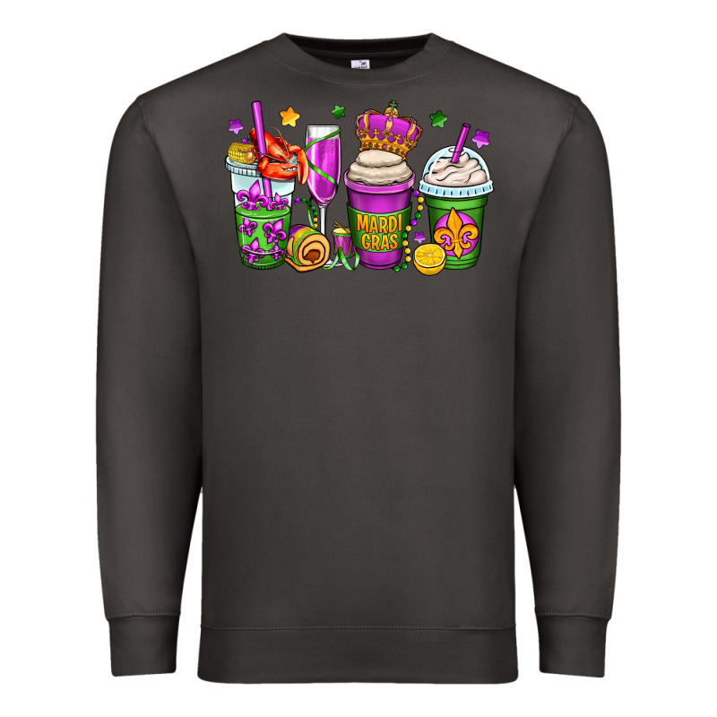 Mardi Gras Coffee Cups Premium Sweatshirt by OliviaCreatesArt | Teevron