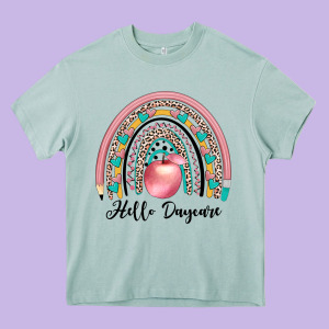 Hello Daycare Heavy Core Tee Designed By Jahusdesignshop