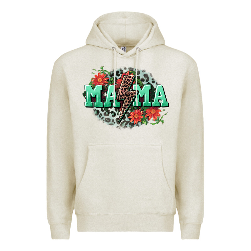 Mama Rock Lightning Bolt Mother's Day Premium Hoodie by CowGirlArtShop | Teevron