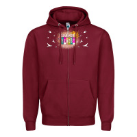 Burgundy summer vibes with birds Zipper Hoodie - TumblerDesignByShophia