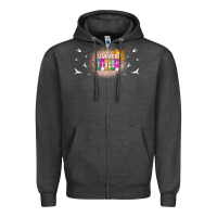 Charcoal Heather summer vibes with birds Zipper Hoodie - TumblerDesignByShophia