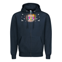 Navy summer vibes with birds Zipper Hoodie - TumblerDesignByShophia