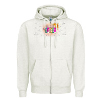 Oatmeal Heather summer vibes with birds Zipper Hoodie - TumblerDesignByShophia