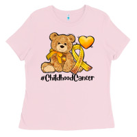 Bubblegum Pink childhood cancer and cancer ribbon Ladies Tee - AdoDesignShop