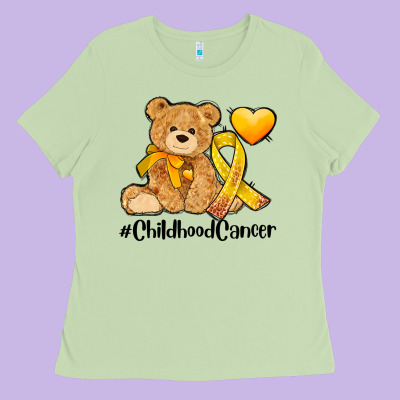 Childhood Cancer And Cancer Ribbon Ladies Tee Designed By Adodesignshop