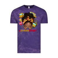 Cloud Purple school bus driver life afro messy bun Vintage Tee - NancyCooperArtShop