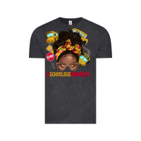 Vintage Black school bus driver life afro messy bun Vintage Tee - NancyCooperArtShop
