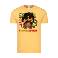 School Bus Driver Life Afro Messy Bun Vintage Tee | Teevron