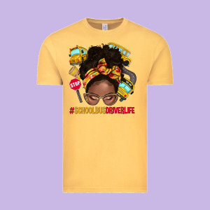 School Bus Driver Life Afro Messy Bun Vintage Tee Designed By Nancycooperartshop