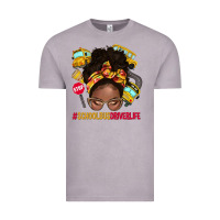Vintage Zinc school bus driver life afro messy bun Vintage Tee - NancyCooperArtShop