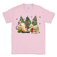 Bubblegum Pink christmas coffee and book Classic Tee - MaliasSmallBusiness