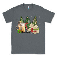 Charcoal Heather christmas coffee and book Classic Tee - MaliasSmallBusiness