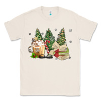 Natural christmas coffee and book Classic Tee - MaliasSmallBusiness