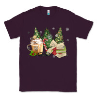 Plum christmas coffee and book Classic Tee - MaliasSmallBusiness