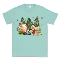 Seafoam christmas coffee and book Classic Tee - MaliasSmallBusiness