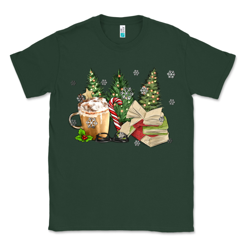 Christmas Coffee And Book Classic Tee by MaliasSmallBusiness | Teevron