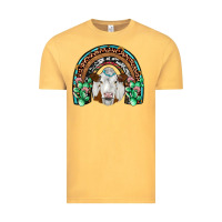 Vintage Mustard simmental  rainbow Vintage Tee - JahusDesignShop