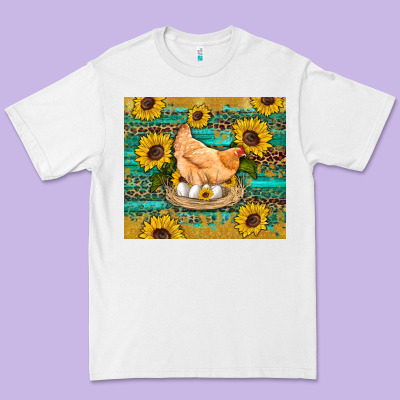 Western Farm Chicken Coop Animals Sunflowers Leopard Turquoise Wooden Premium Tee Designed By Artiststas