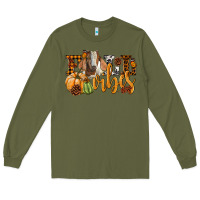 Army Green Fall Vibes Boer Goat Long Sleeve Tee - LillyAllenDesigns
