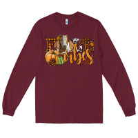 Burgundy Fall Vibes Boer Goat Long Sleeve Tee - LillyAllenDesigns