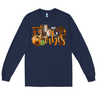 Navy Fall Vibes Boer Goat Long Sleeve Tee - LillyAllenDesigns
