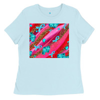 Baby Blue cancer boxing gloves and cancer ribbon Ladies Tee - AdoDesignShop